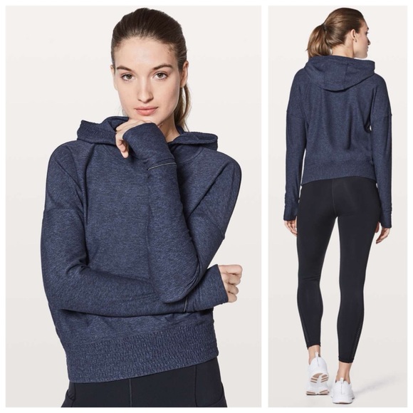 lululemon athletica Tops - Lululemon Athletica Lead The Pack Hoodie, Heathered Stony Grape / Black sz. 2
